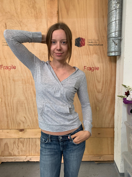 Hilfiger Deine Langarmshirt mit Kapuze S Grau