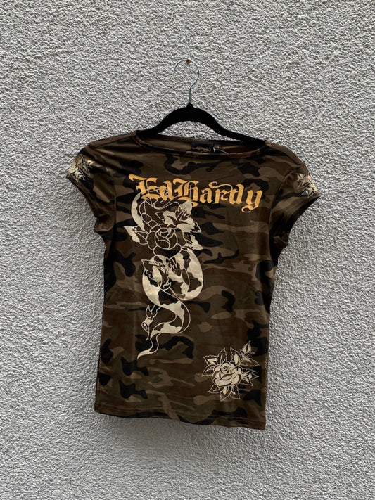 Ed Hardy Shirt M Khaki, Braun, Beige
