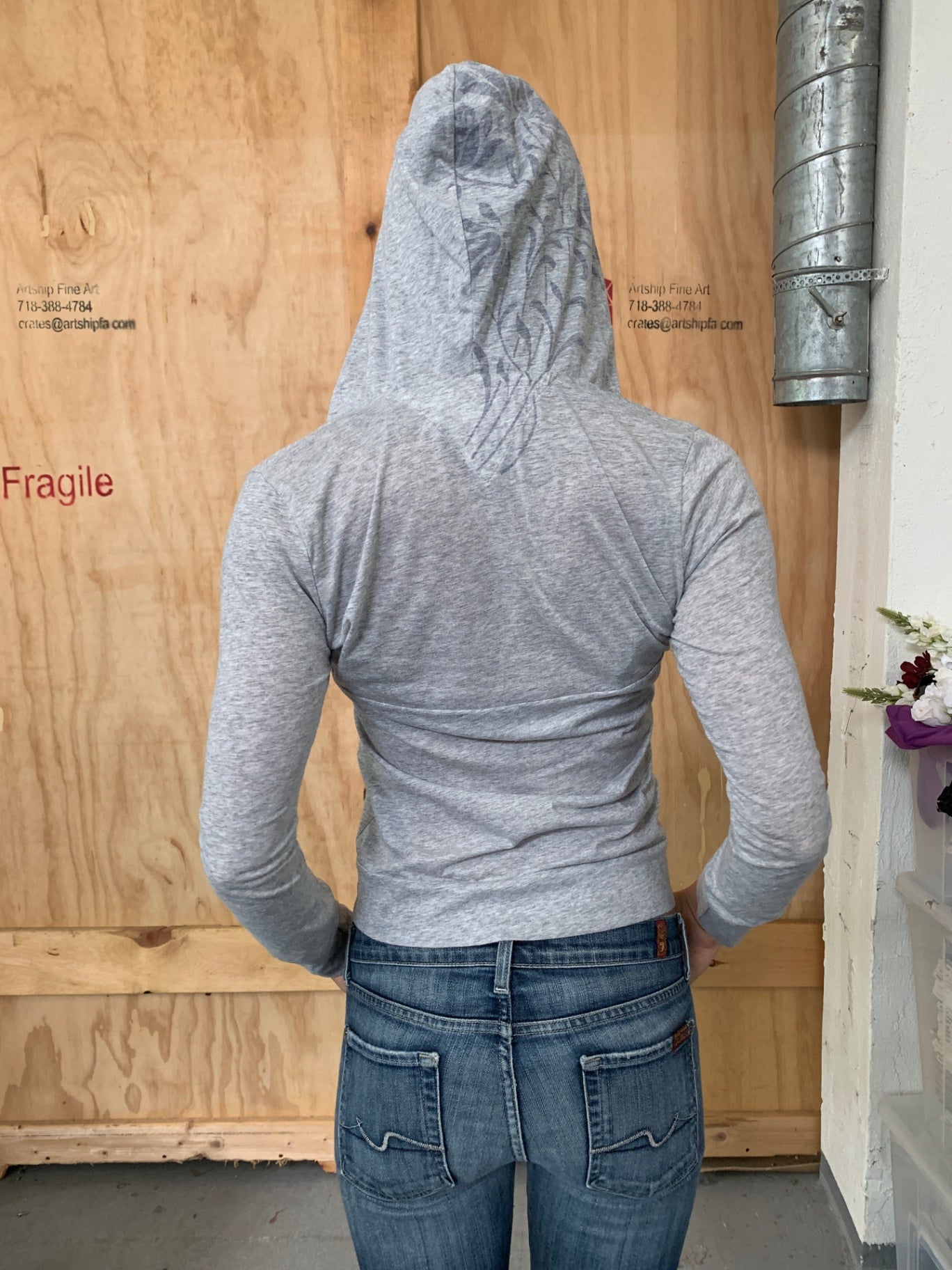 Hilfiger Deine Langarmshirt mit Kapuze S Grau