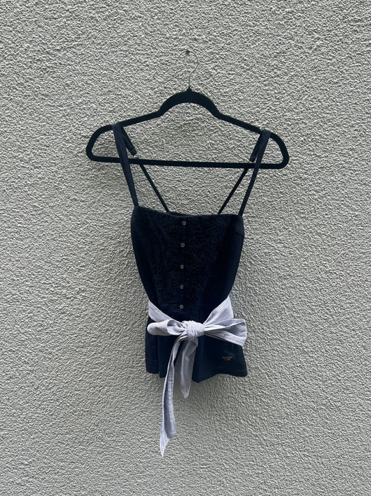 Hollister Top trägerlos M Dunkelblau