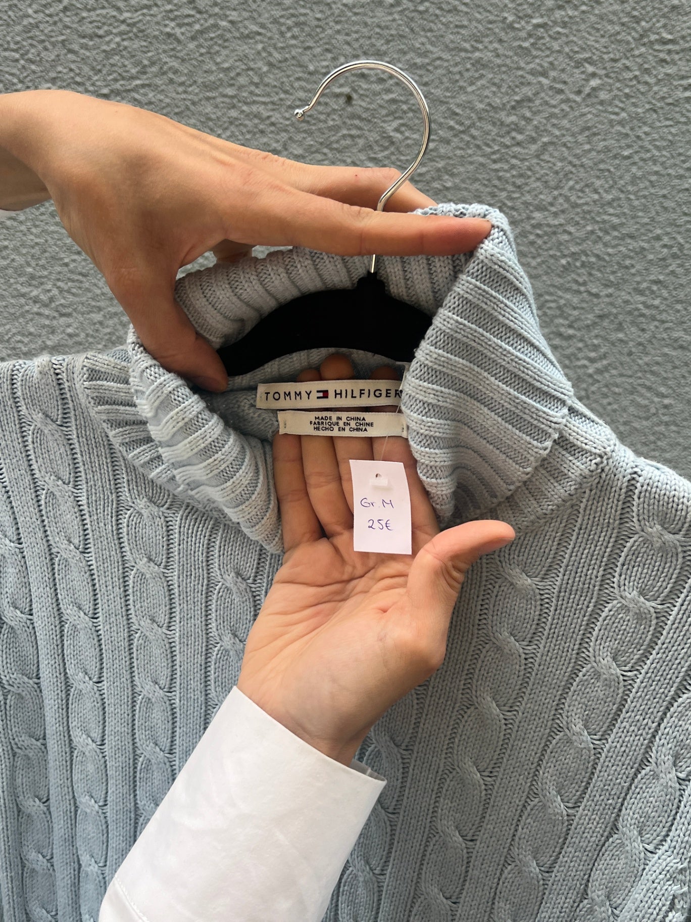 Tommy Hilfiger Rollkragenpullover M Hellgrau