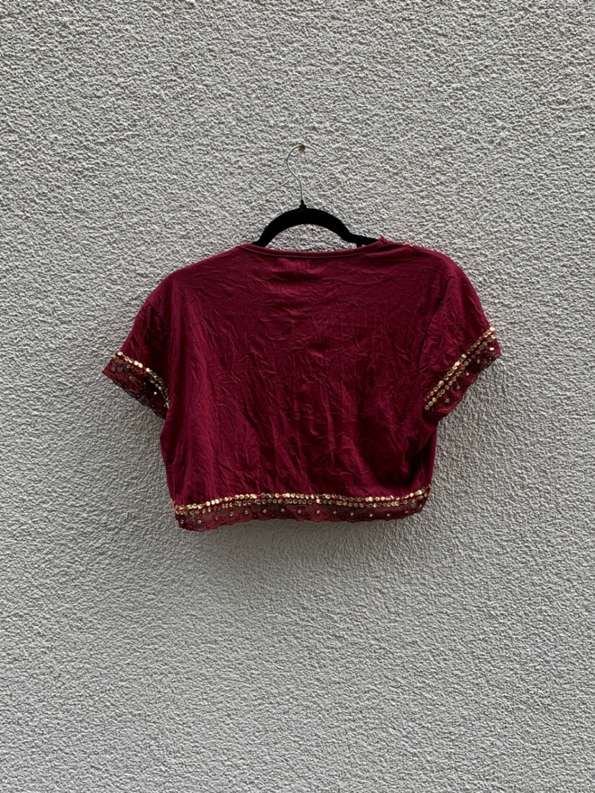 Vero Moda Bolero mit Pailletten L Burgunderrot, Gold