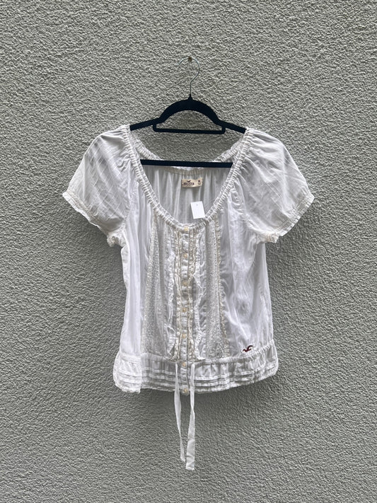 Hollister Oberteil M Weiß