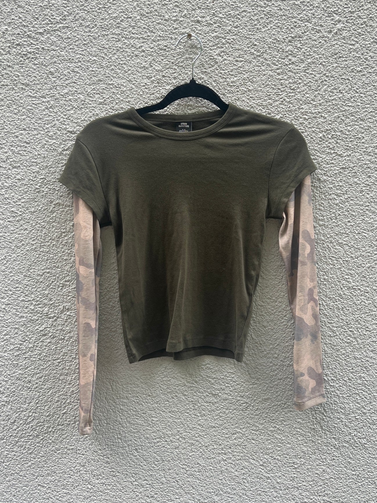 Urban Outfitters Langarmshirt S Dunkelgrün und Beige