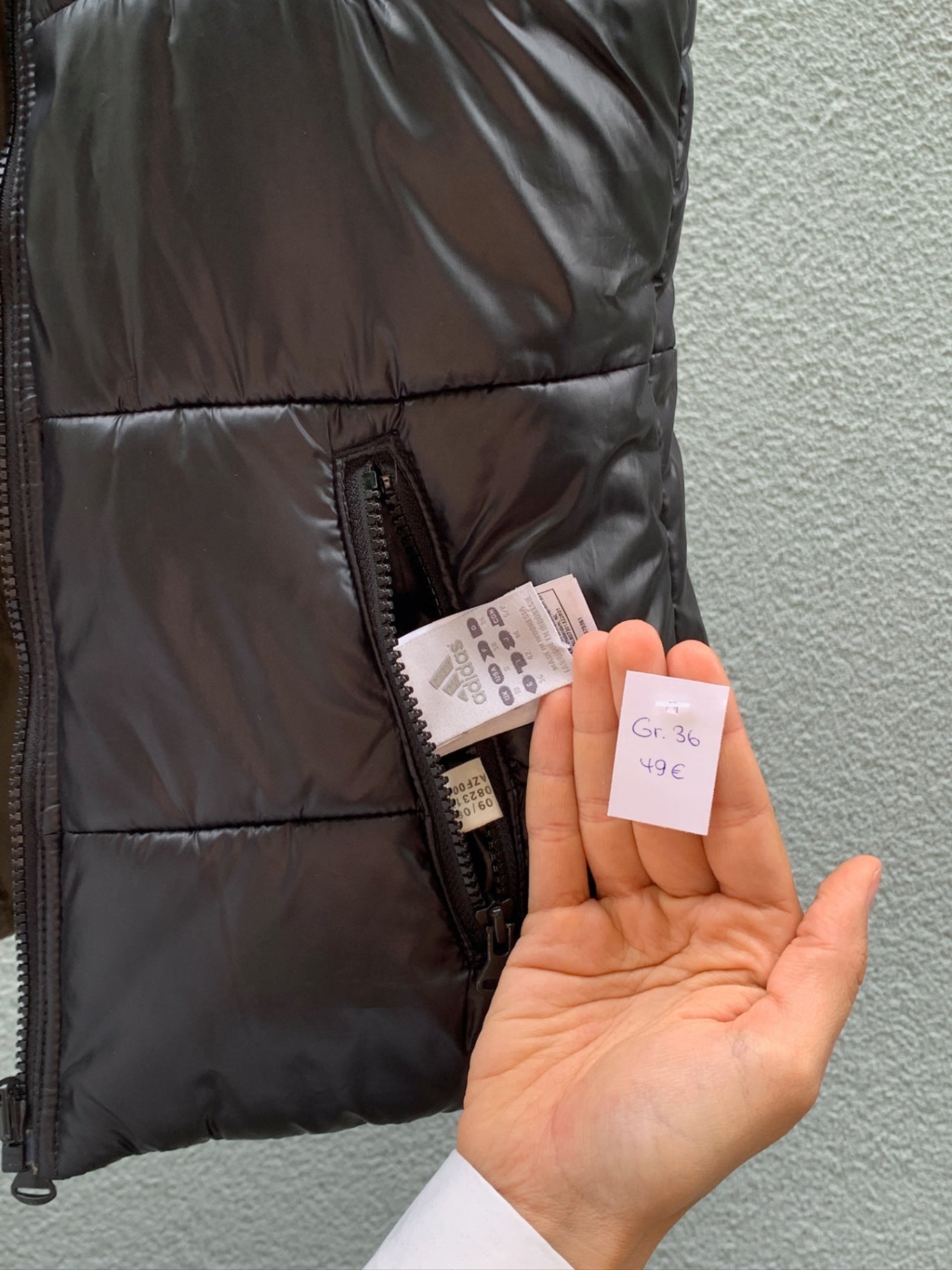 Adidas Wende Puffer Weste 36 Schwarz, Braun