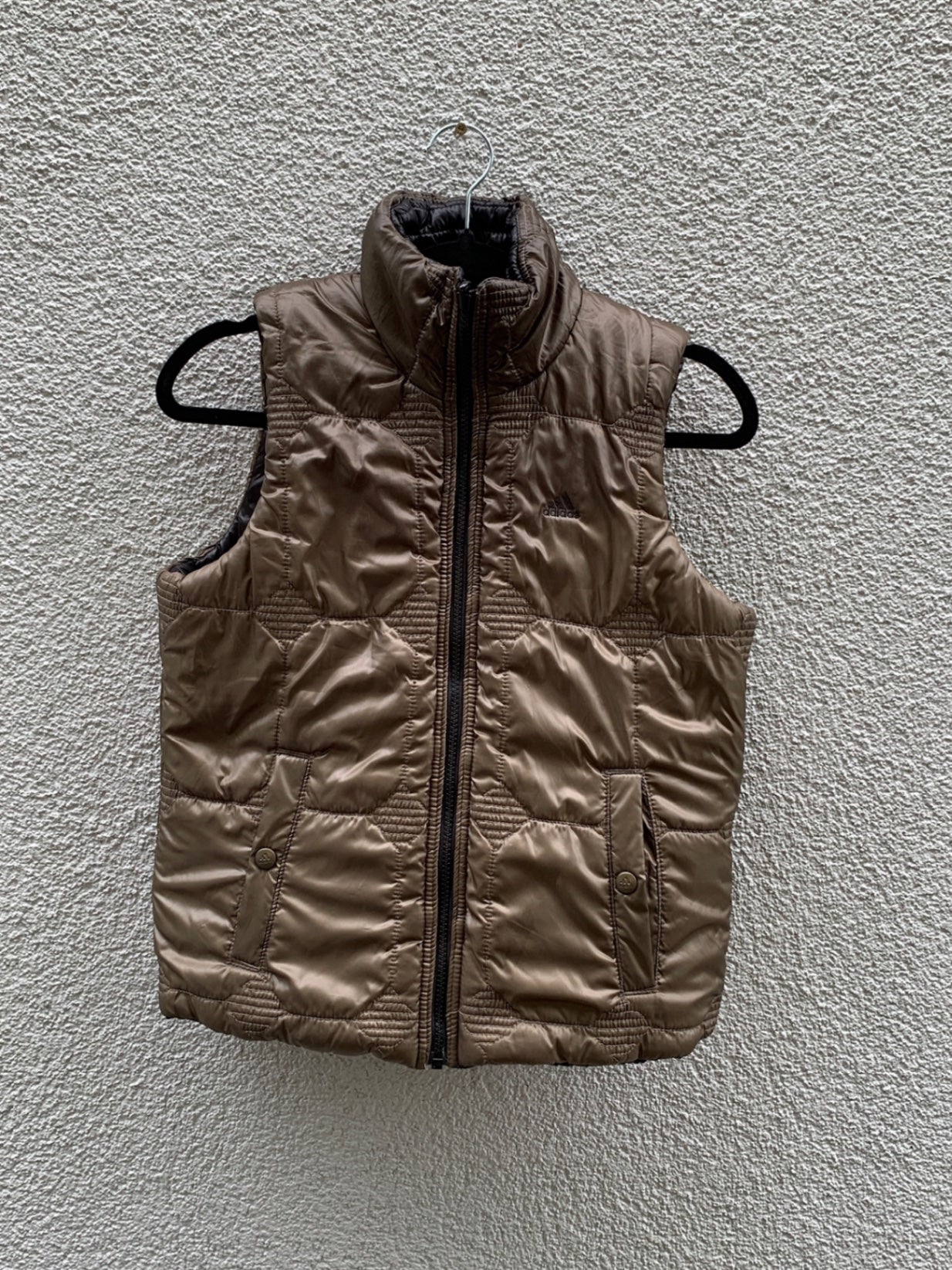 Adidas Wende Puffer Weste 36 Schwarz, Braun