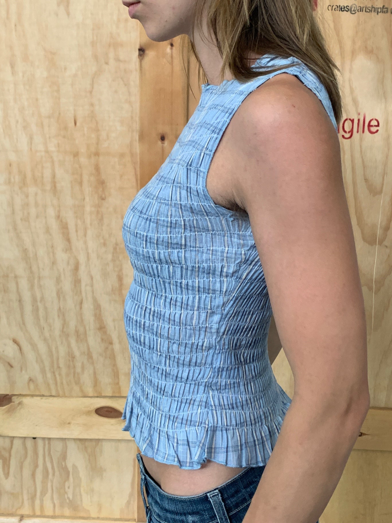 Daisy Street Top S Blau, Weiß