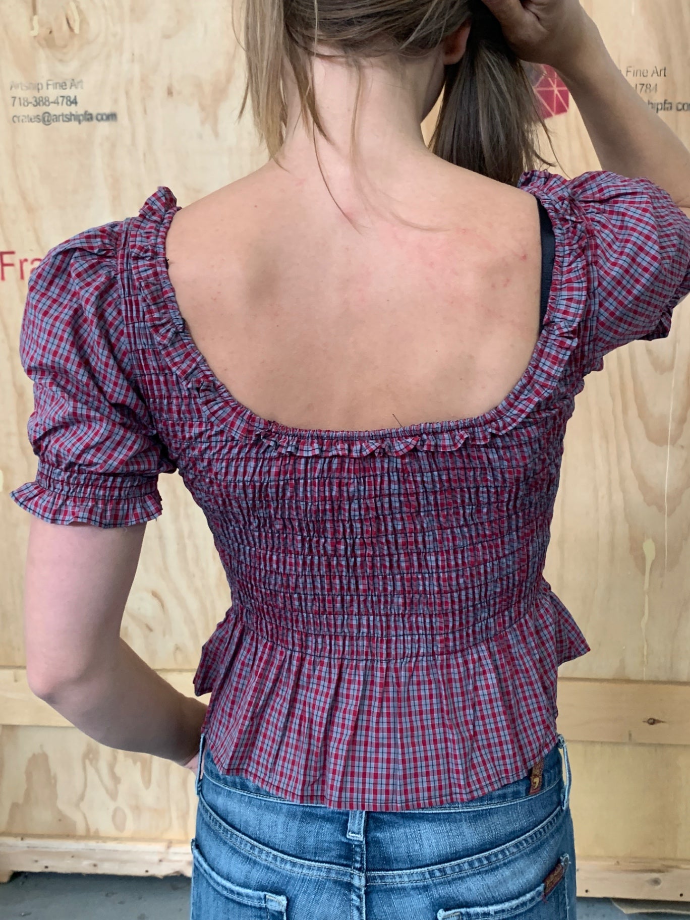 Daisy Street Oberteil XS Rot, Grau