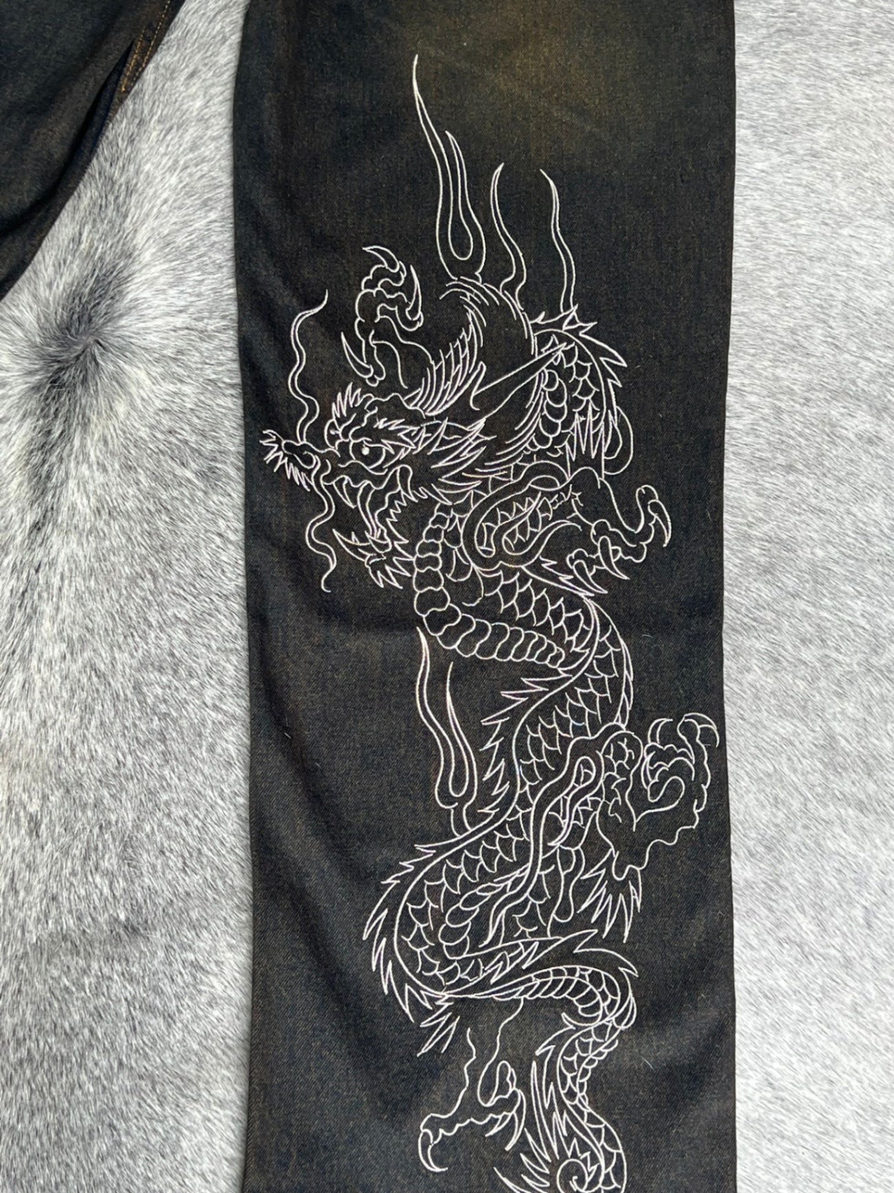 Ed Hardy Jeans XS Schwarz mit weißen Druck