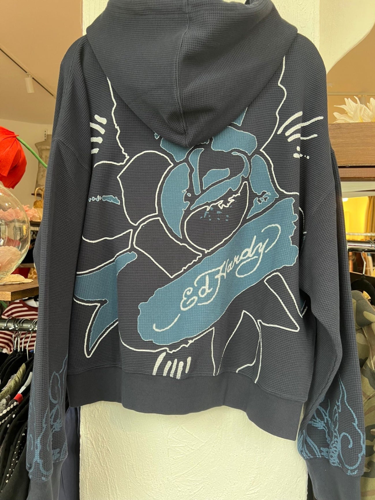 Ed Hardy Hoodie M Dunkelblau