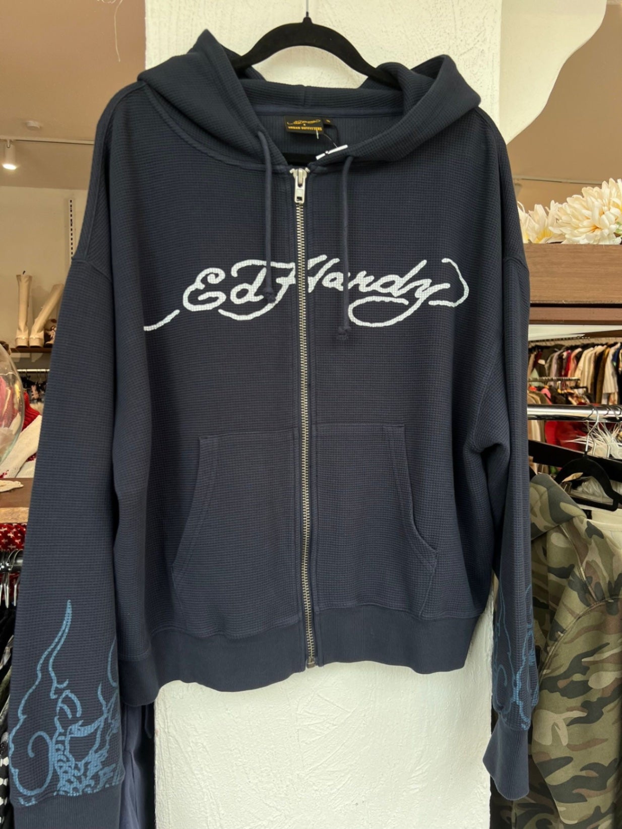 Ed Hardy Hoodie M Dunkelblau
