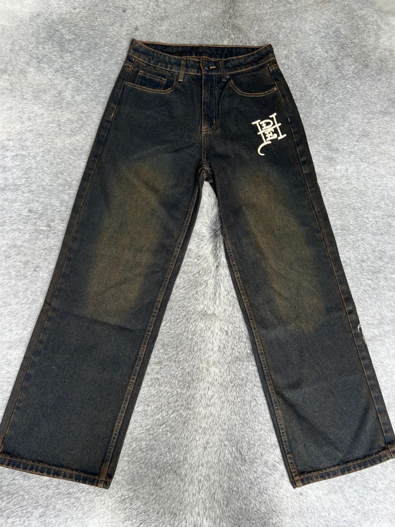 Ed Hardy Jeans XS Schwarz mit weißen Druck