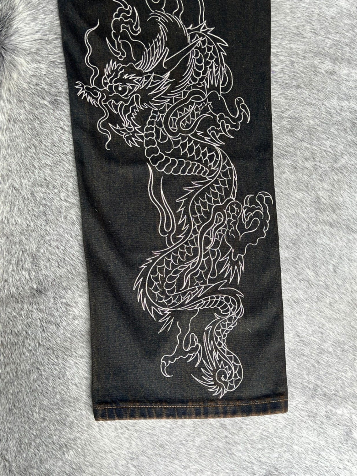 Ed Hardy Jeans XS Schwarz mit weißen Druck