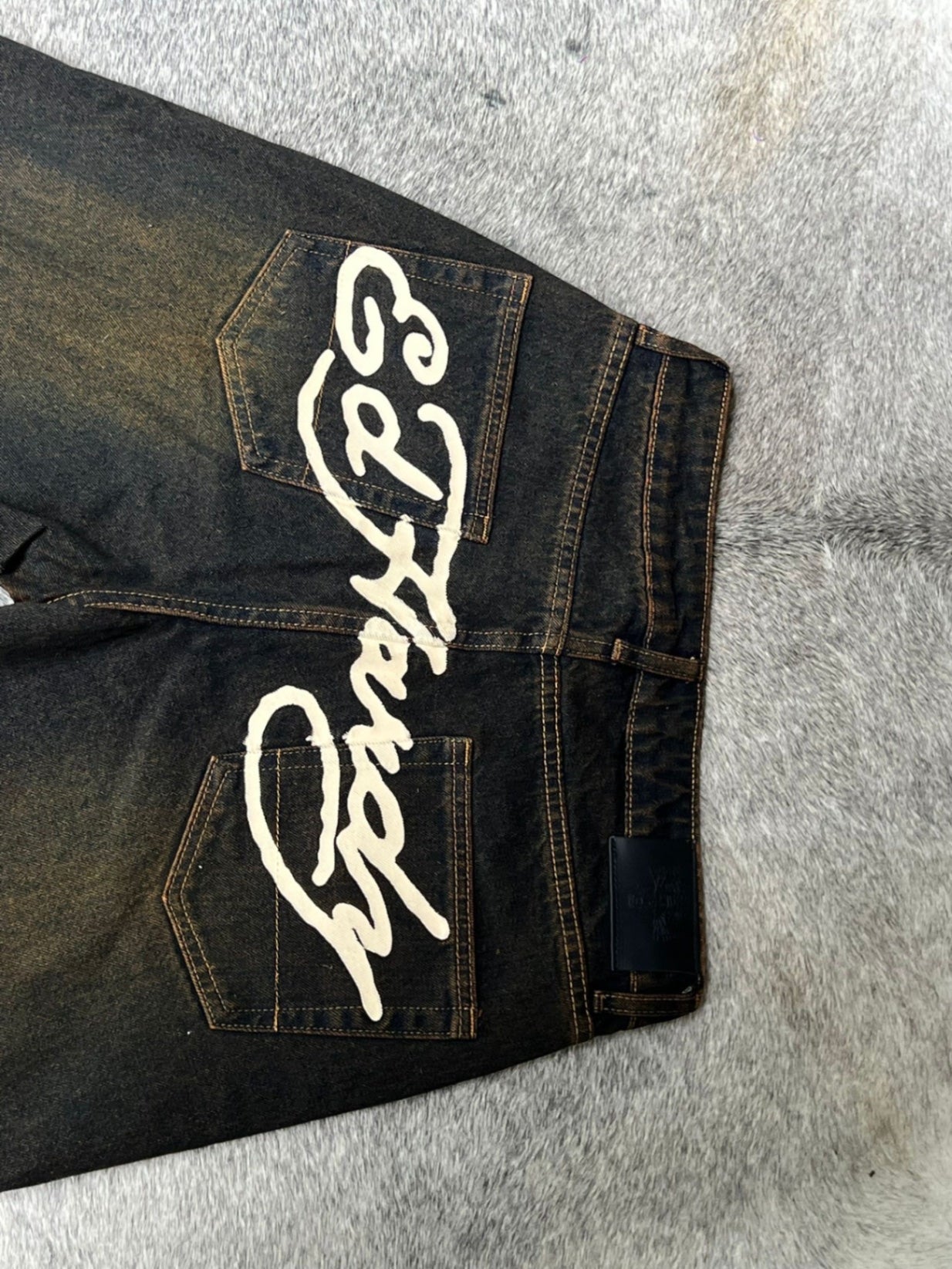 Ed Hardy Jeans XS Schwarz mit weißen Druck