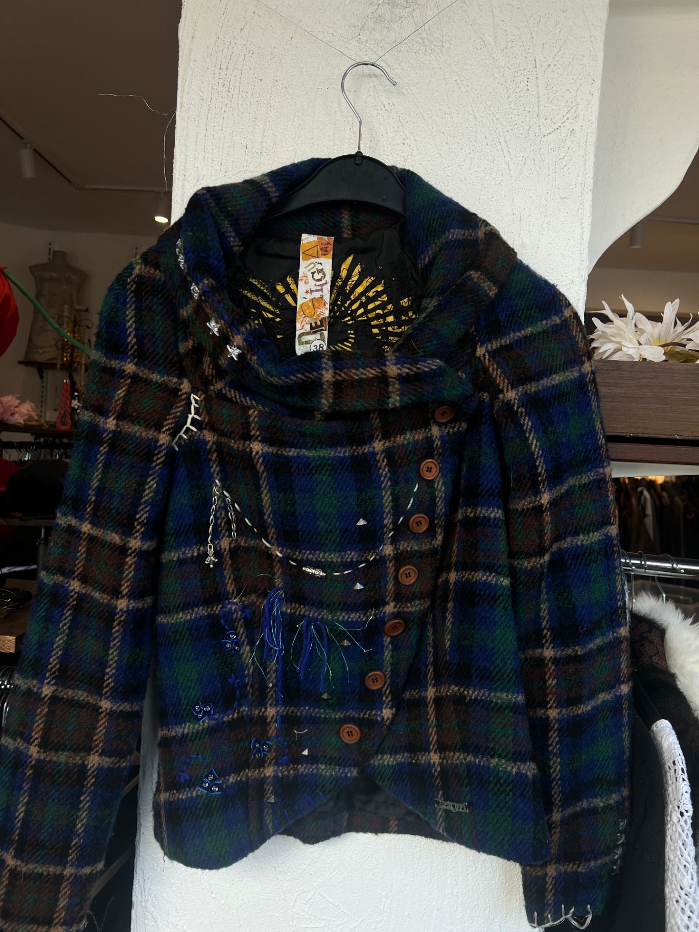 Desigual Jacke S Blau, Grün, Braun