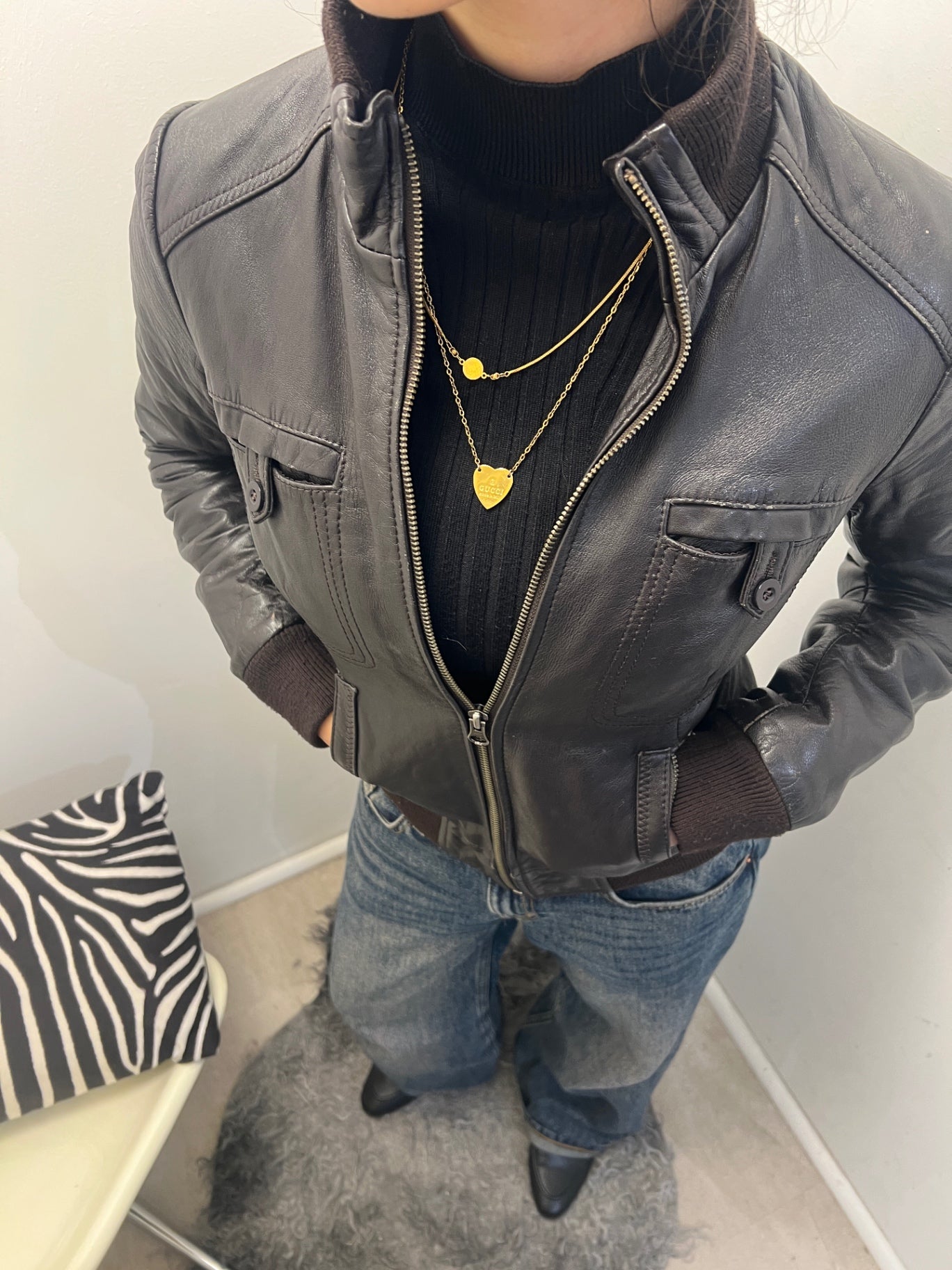 Lederjacke S Schwarz