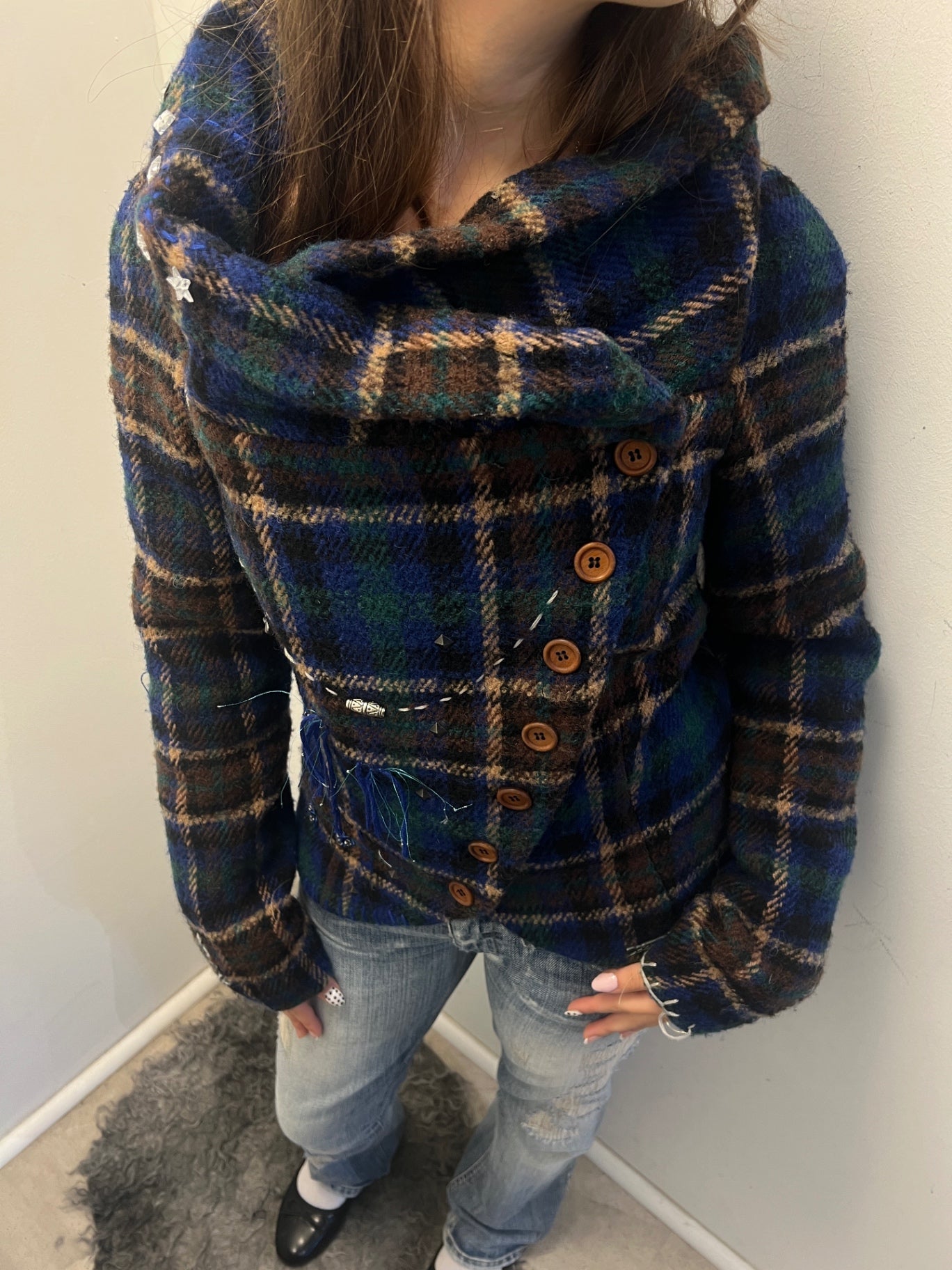 Desigual Jacke S Blau, Grün, Braun