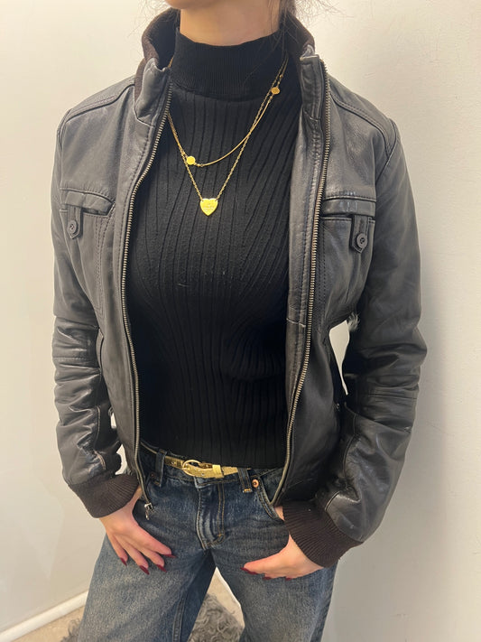 Lederjacke S Schwarz