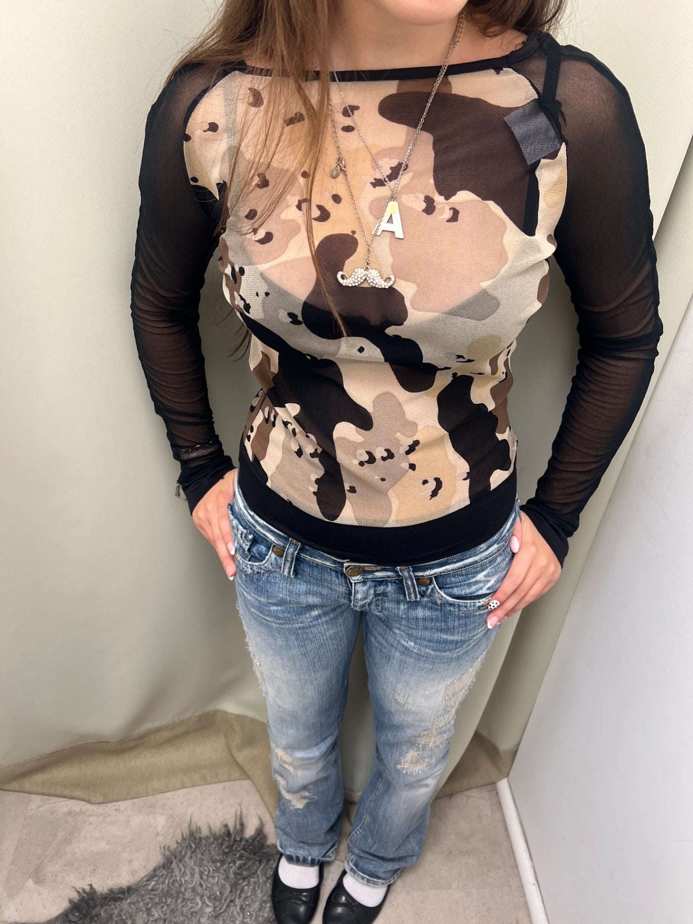 Oberteil S Beige, Schwarz, Braun