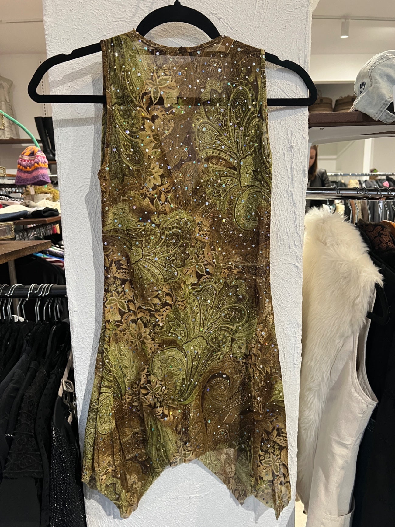 Ärmelloses Oberteil S Grünbraun