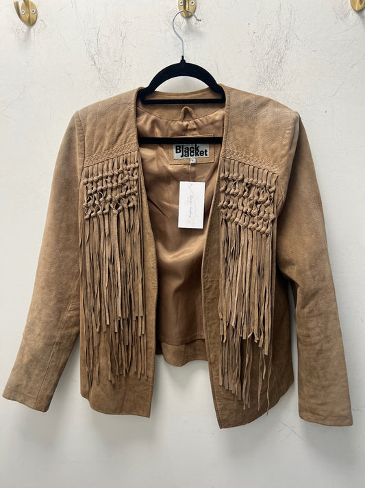 Black Jacket Lederjacke Beige