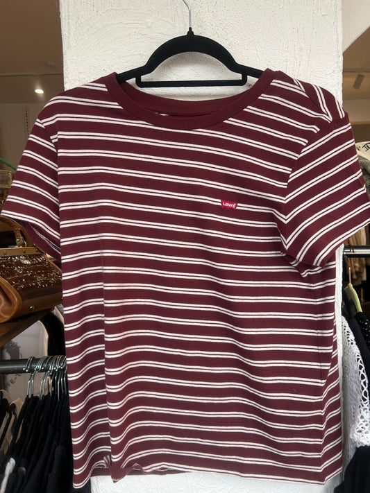Levi's T-Shirt Burgunderrot mit Weiß