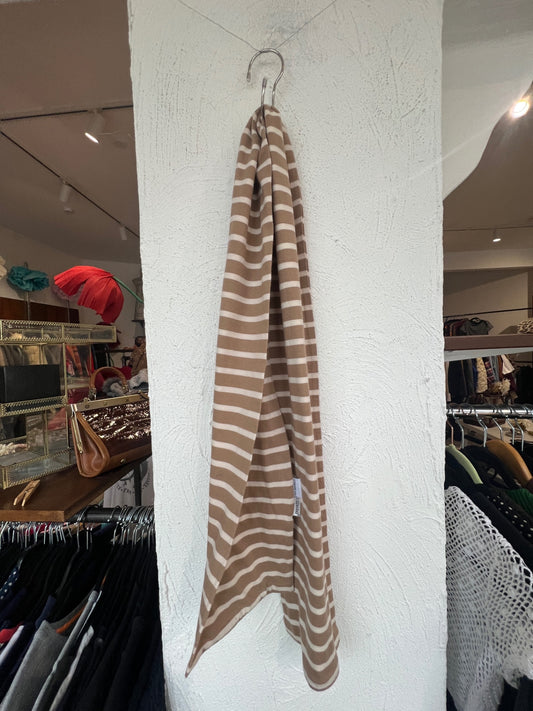 Schal Beige mit Weiß