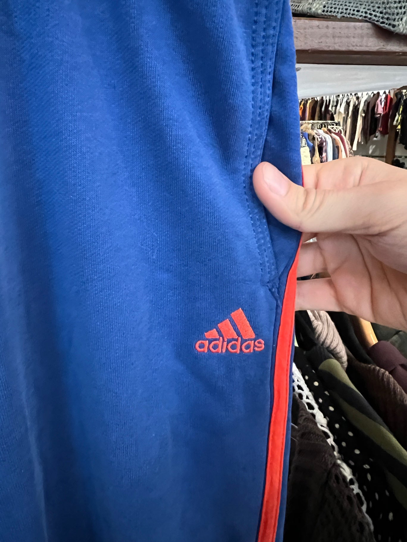 Adidas Hose L Blau und Rot