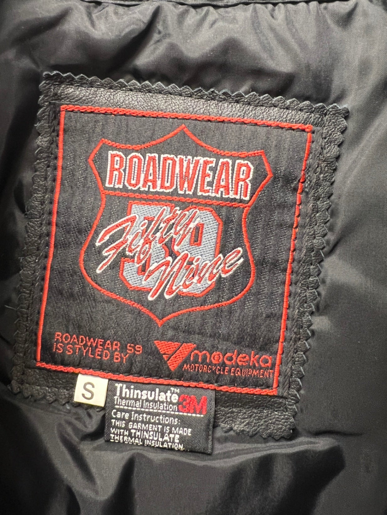 Roadwear 59 Lederjacke mit Fransen S Braun Schwarz