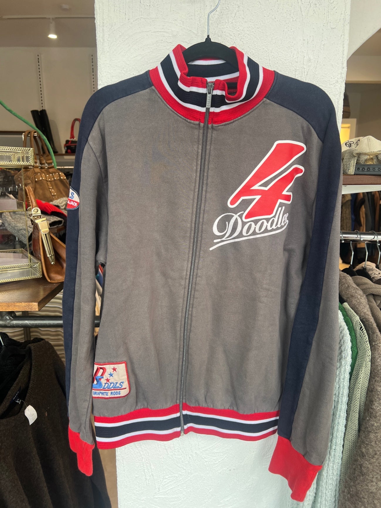 D.D.L.S Strickjacke S Grau, Rot, Dunkelblau