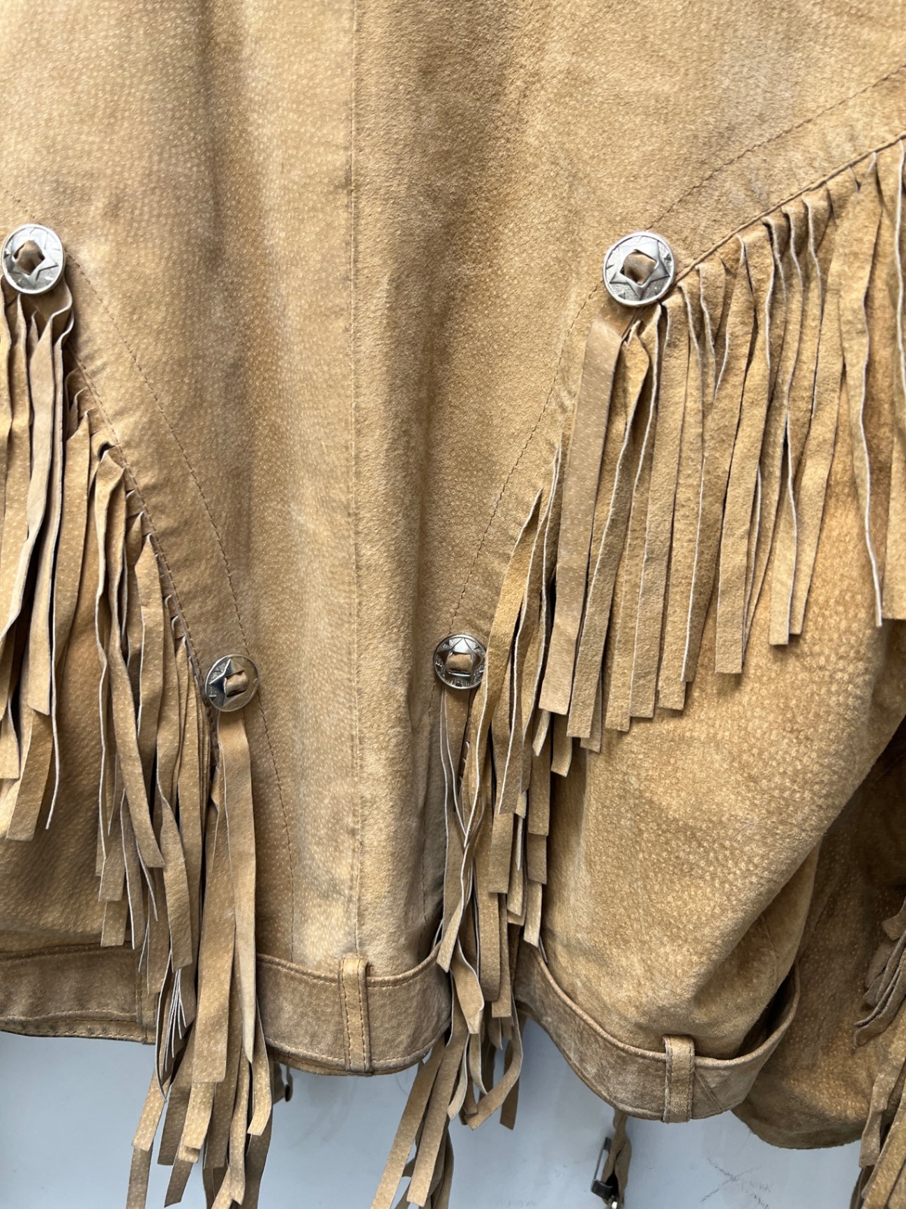 Jacke mit Fransen 44 Hellbraun