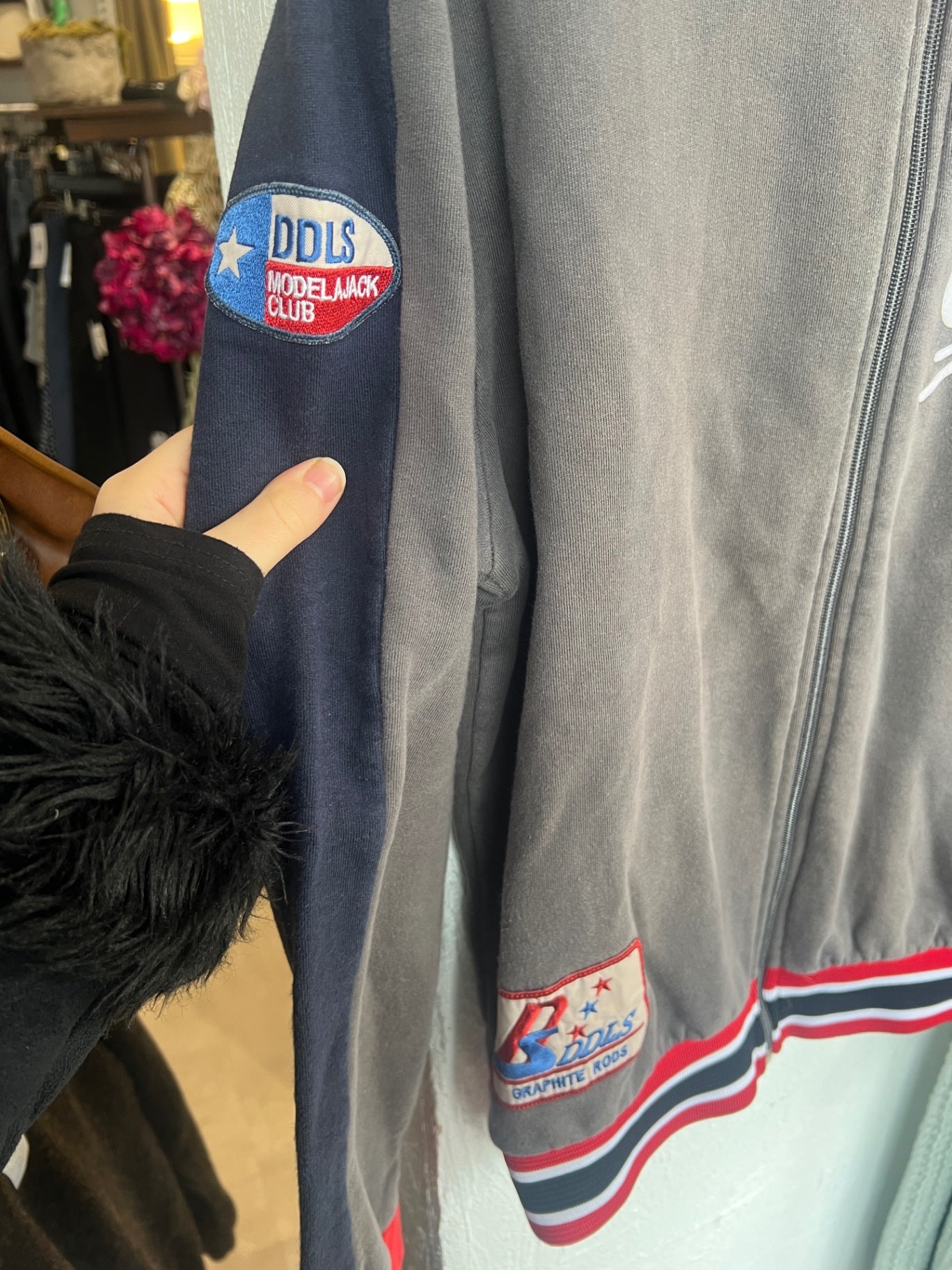 D.D.L.S Strickjacke S Grau, Rot, Dunkelblau