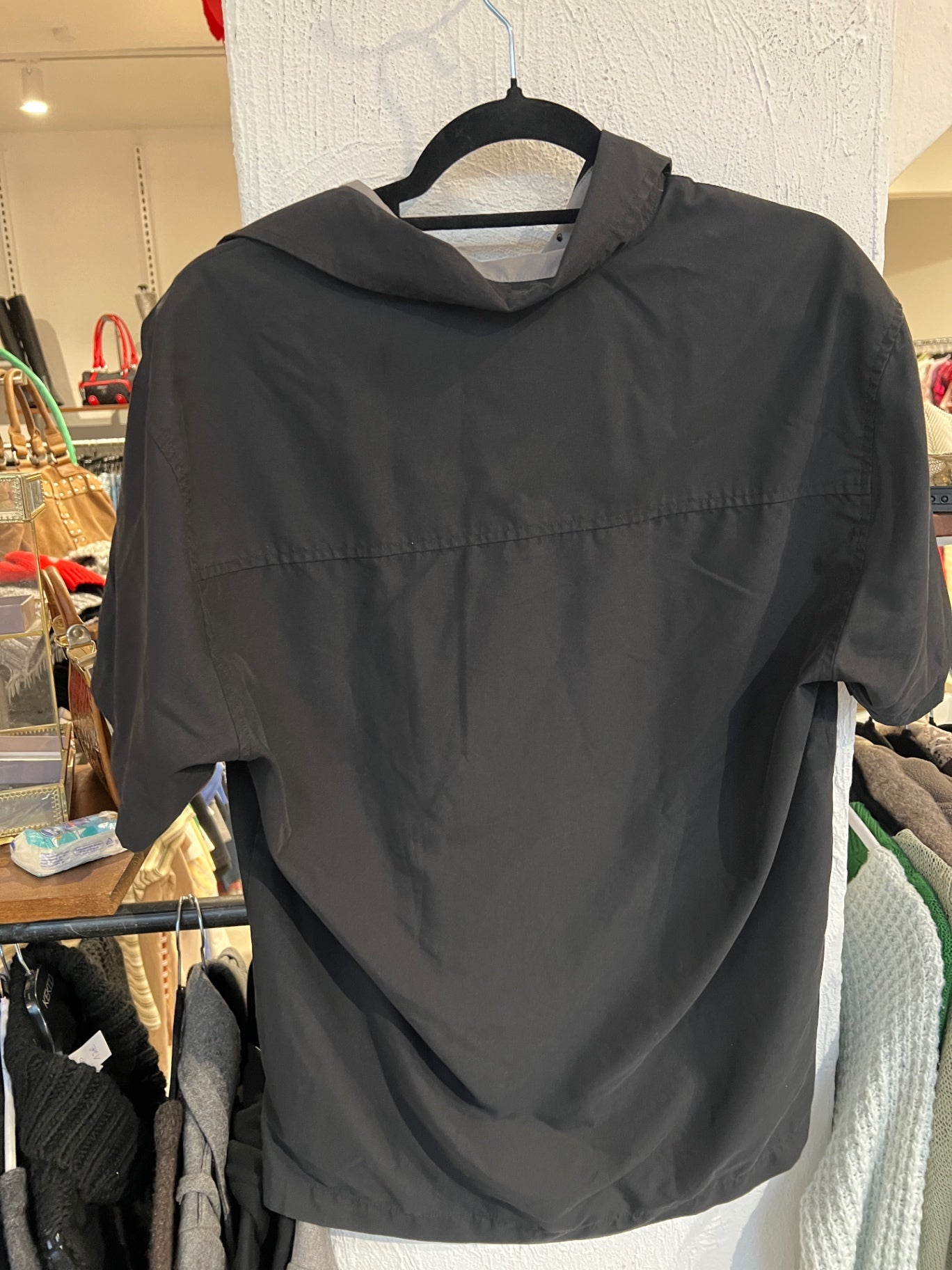 INSCENE Kurzarm Hemd M Schwarz, Grau, Weiß