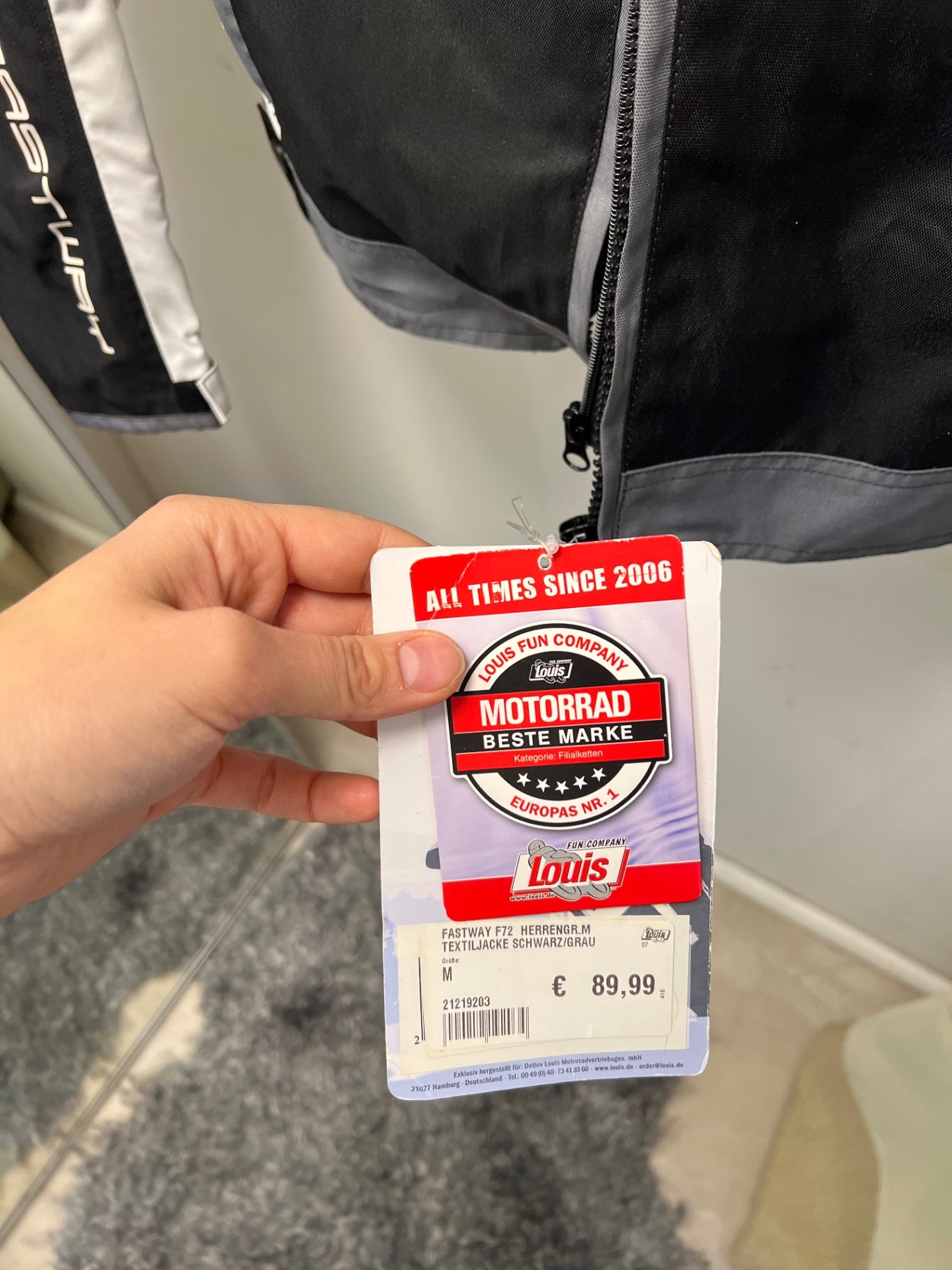 Fastway Jacke M Schwarz, Grau, Weiss