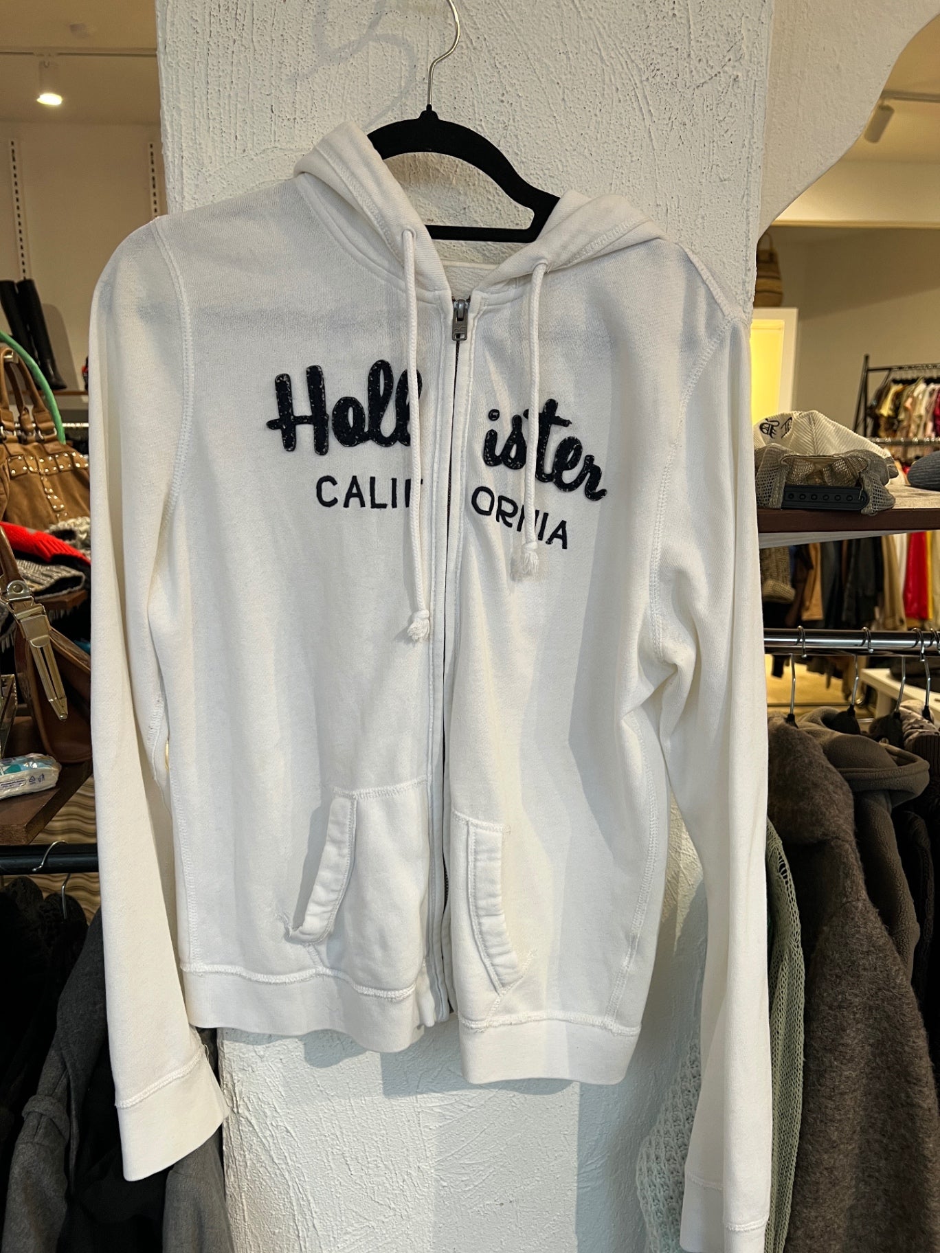 Hollister Strickjacke L Weiß