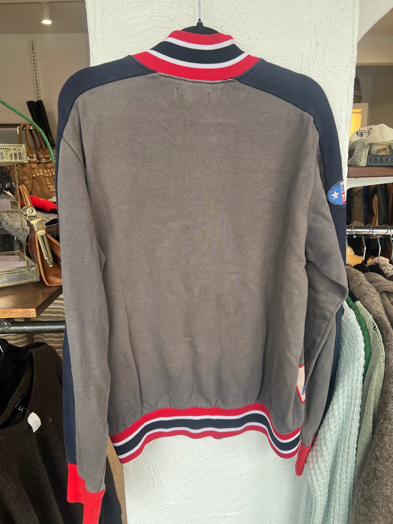 D.D.L.S Strickjacke S Grau, Rot, Dunkelblau