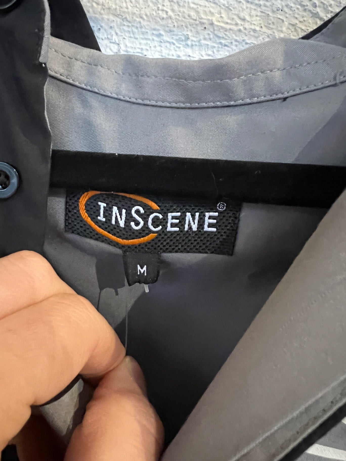 INSCENE Kurzarm Hemd M Schwarz, Grau, Weiß