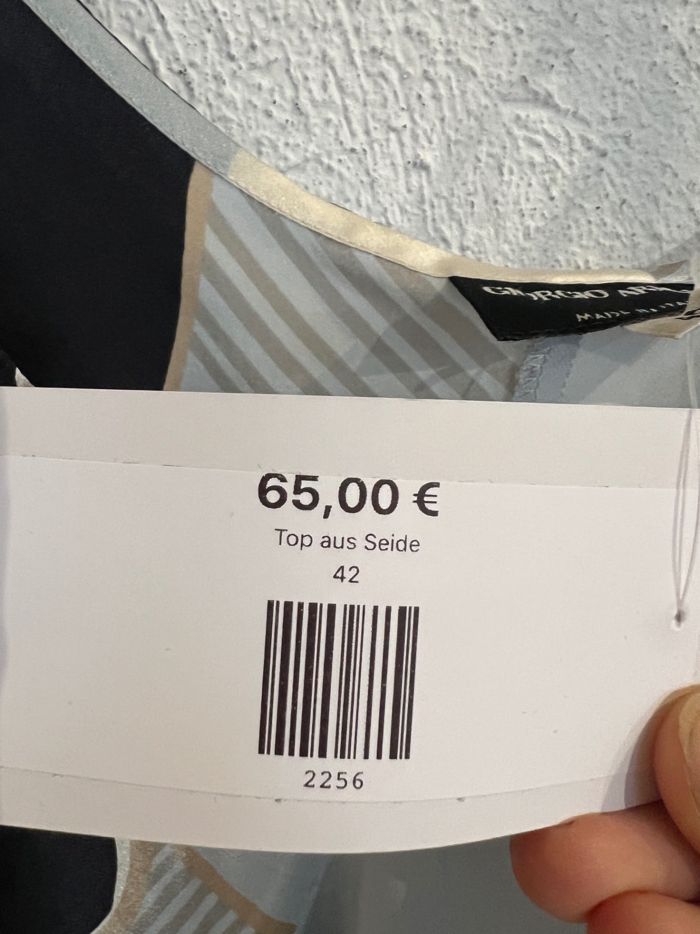 Giorgio Armani Top 42 Blau, Schwarz, Beige, Weiß