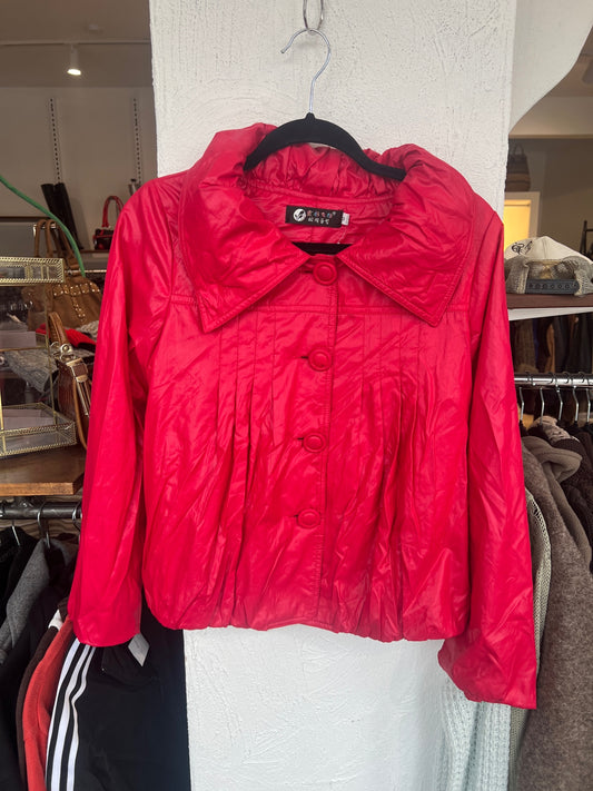 Unbekannt Jacke M Rot mit Kragen