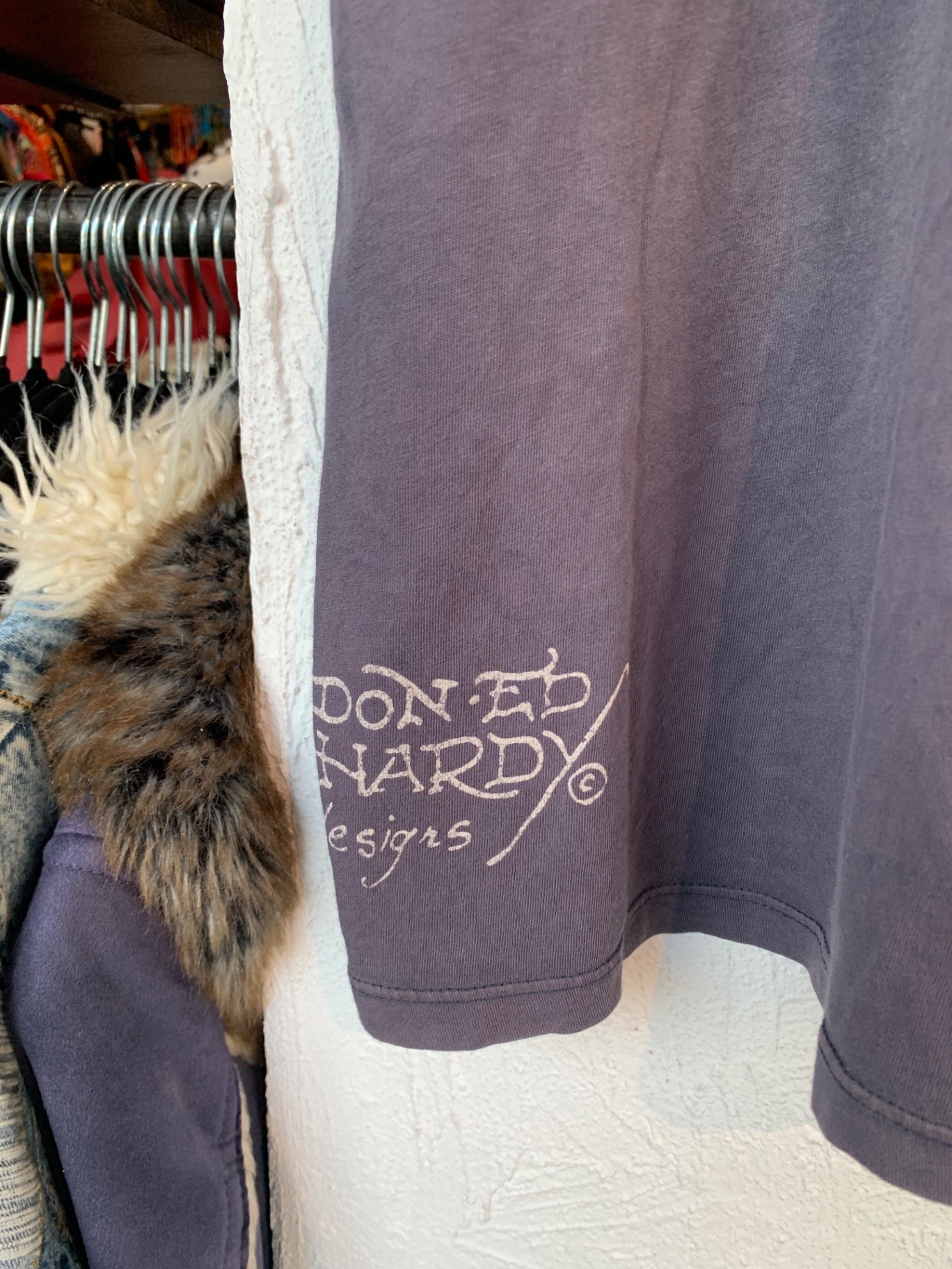 Ed Hardy T-Shirt S Grau Bunt