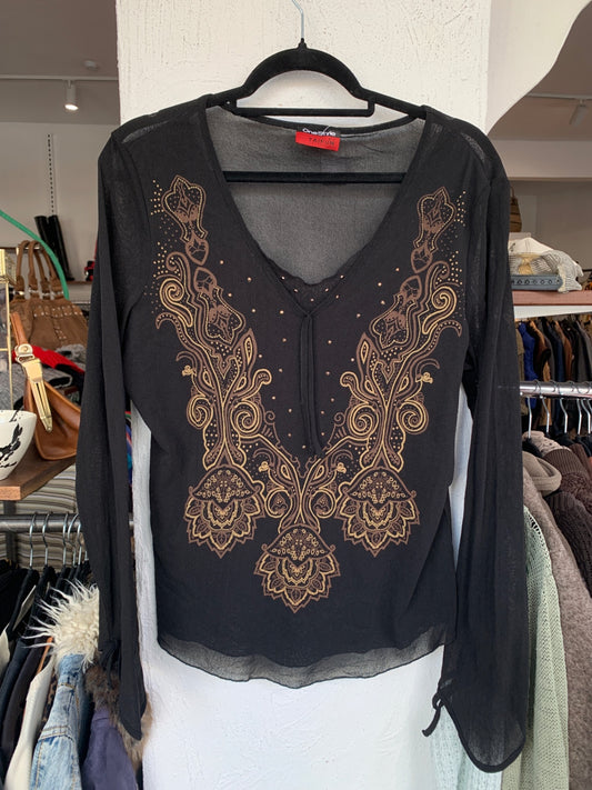 OneStyle TAIFUN Oberteil L Schwarz mit Braun