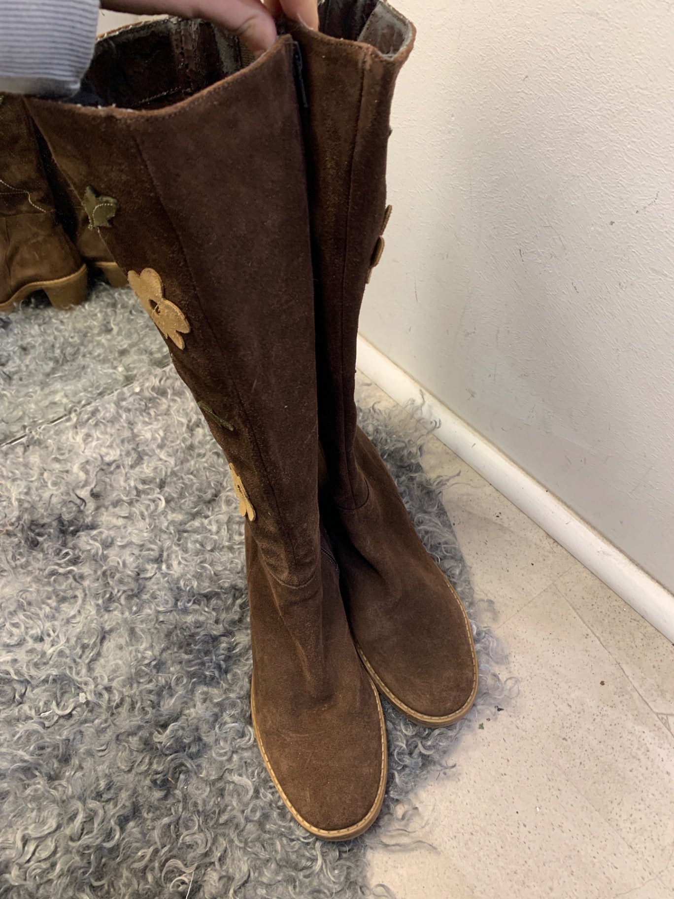 Stiefel mit Blumen 41 Braun