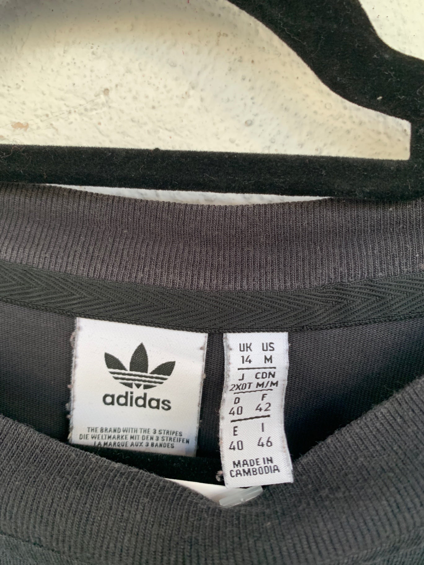 Adidas T-Shirt M Schwarz Grün Weiß