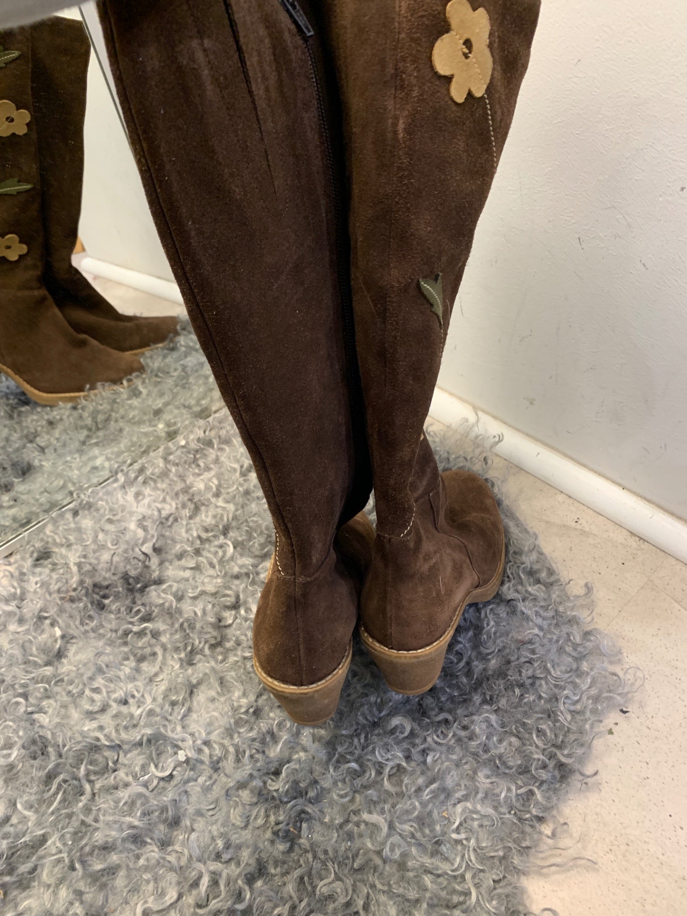 Stiefel mit Blumen 41 Braun