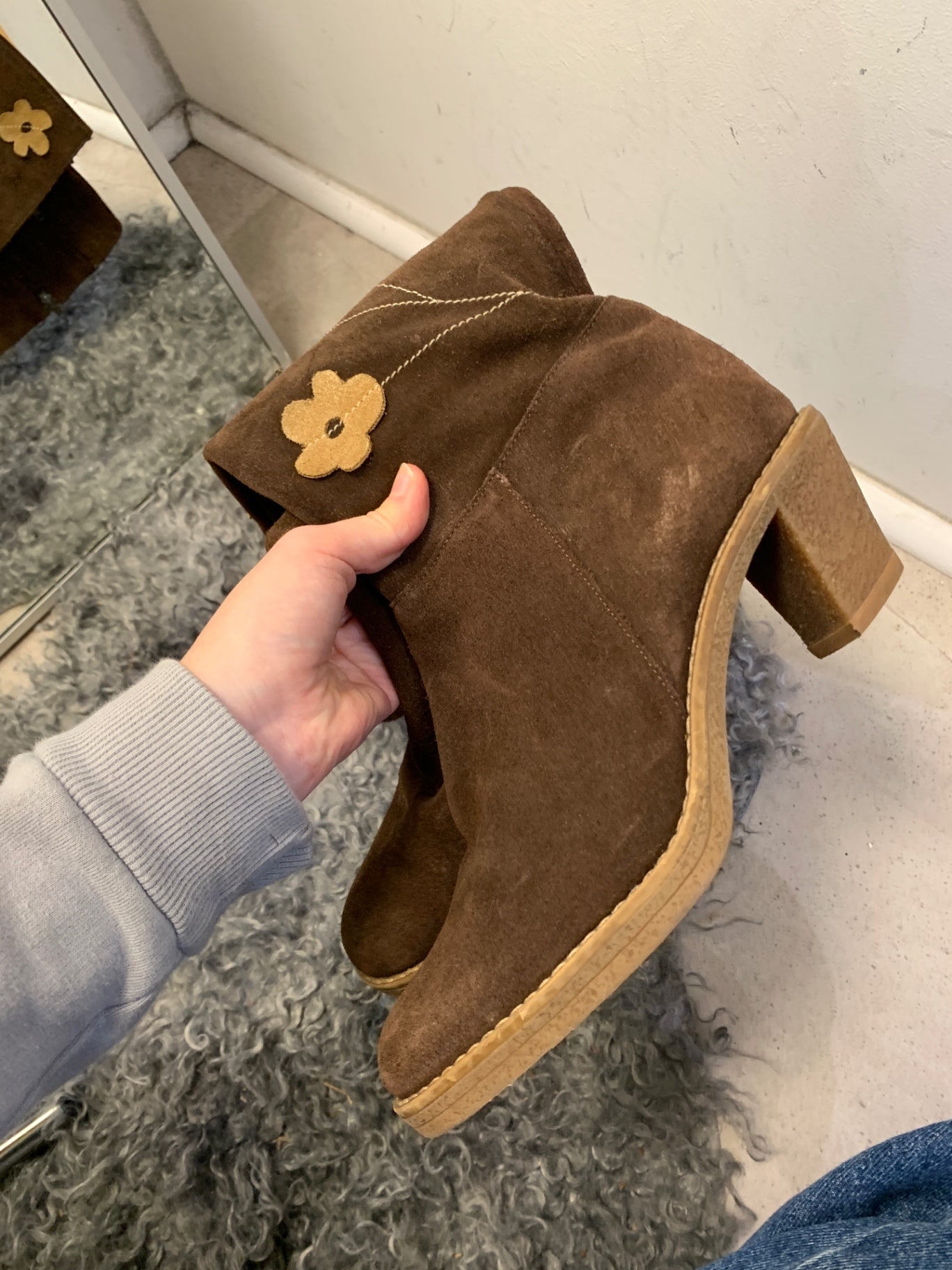 Stiefel mit Blumen 41 Braun