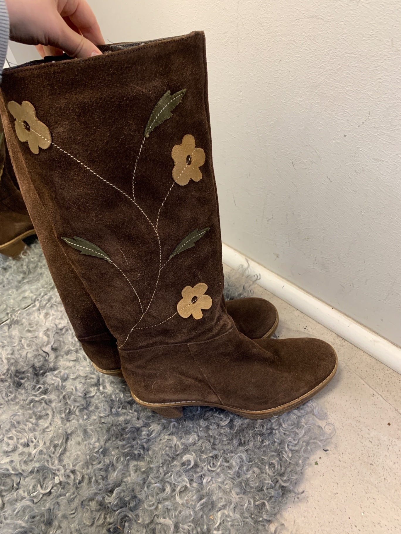 Stiefel mit Blumen 41 Braun