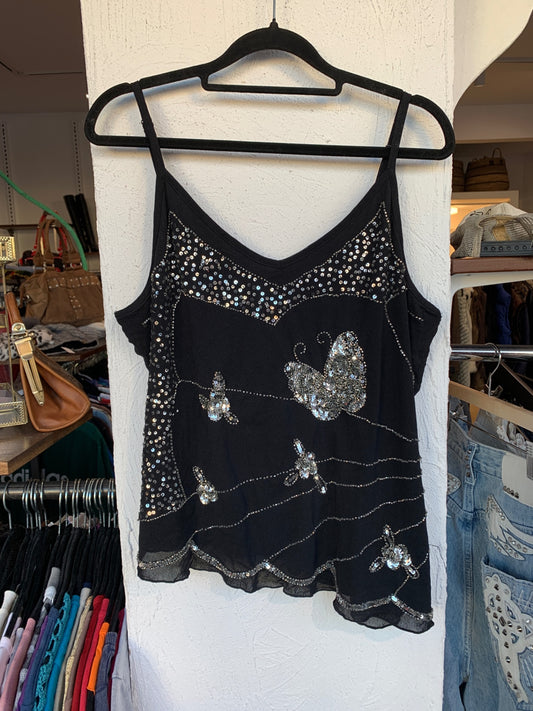 Top L Schwarz mit Silber