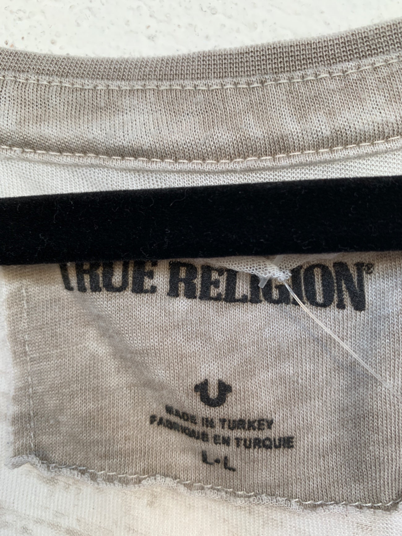 True Religion T-Shirt M Creme Grau