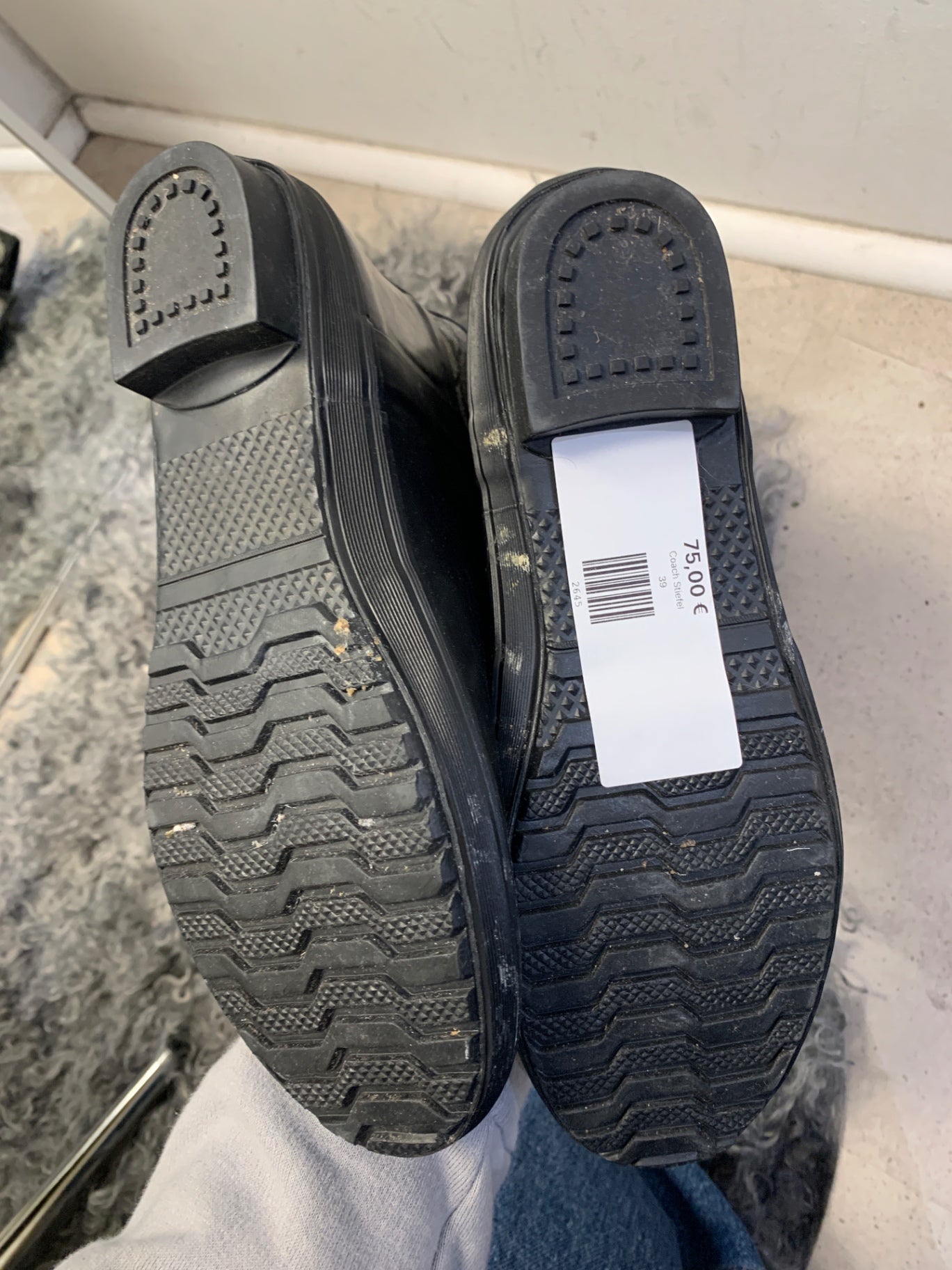 Coach Gummistiefel 39 Schwarz und Grau