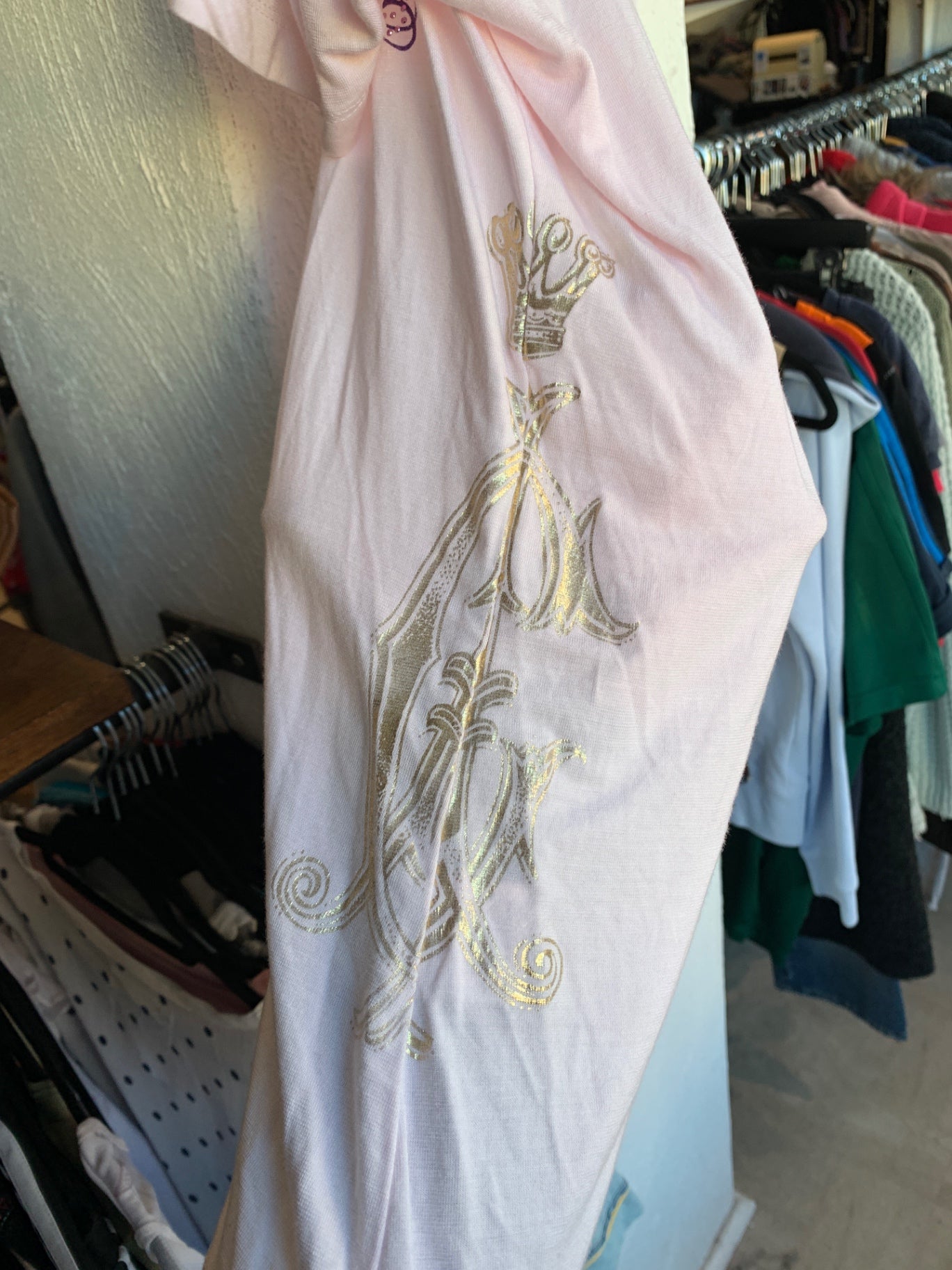 Christian Audigier T-Shirt XXL Rosa mit Gold